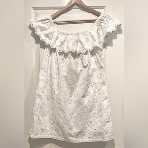 White Eyelet Dress with Pockets